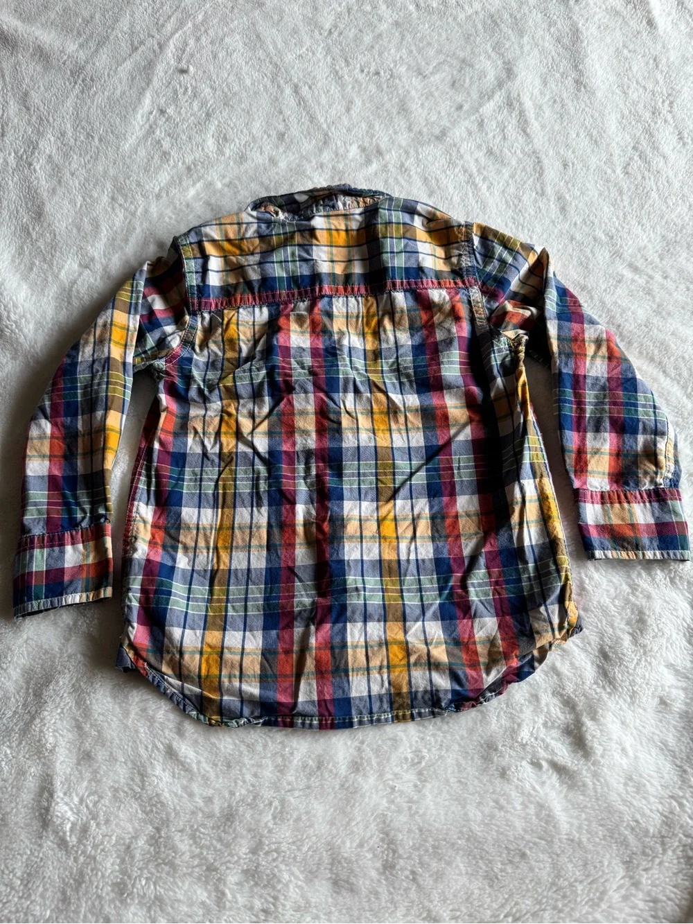 GAP Kids Plaid Button-Down Shirt in Blue, Yellow & Red